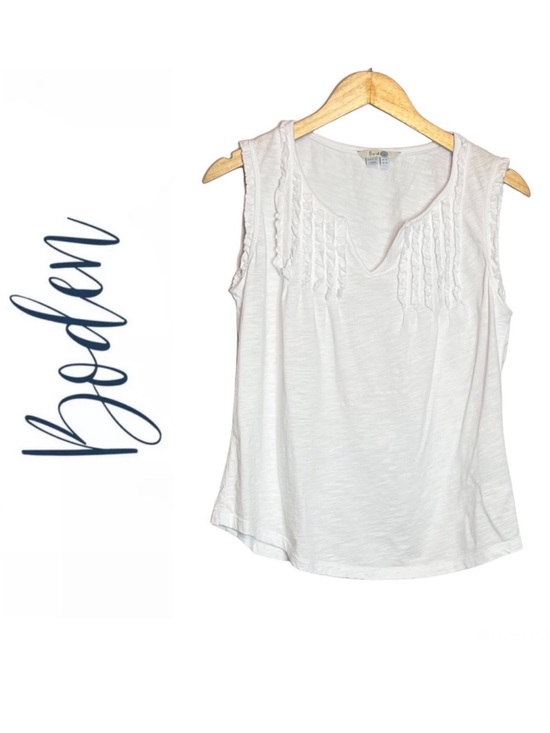 Boden Tops - Boden | Ruth Top Pleated V Neck Ruffle Sleeves Sleeveless